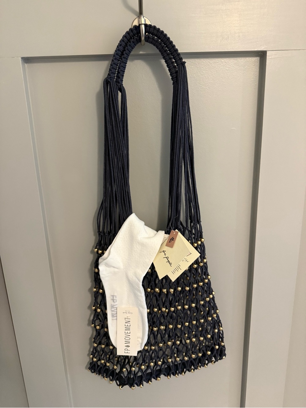 Wishing well Beaded tote - free people. + FREE socks